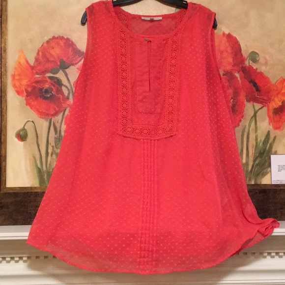 Daniel Rainn Tops - Only worn once Daniel Rainn coral pink top size 3X